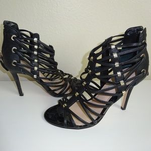 Black strappy heels Guess